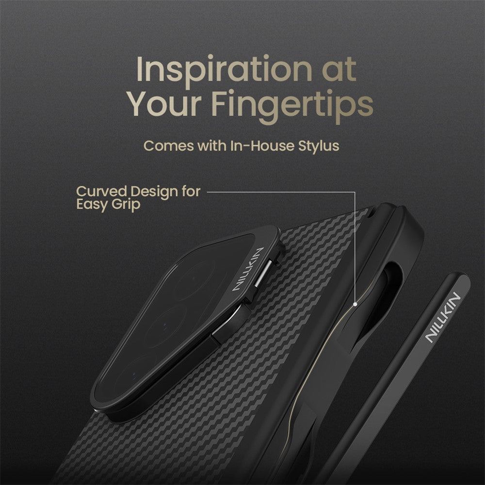 NILLKIN-CarboProp-For-Samsung-Galaxy-Z-Fold7-5G-Magnetic-Case-Clear-Black-Lens-Lid-Aramid-Fiber-Phone-Cover-with-Stylus-Pen