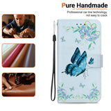 For-OnePlus-Nord-5-5G-Wallet-Phone-Case-Anti-Drop-Pattern-Printing-Leather-Flip-Cover-with-Strap-Blue-Butterfly-Flower
