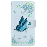 For-OnePlus-Nord-5-5G-Wallet-Phone-Case-Anti-Drop-Pattern-Printing-Leather-Flip-Cover-with-Strap-Blue-Butterfly-Flower