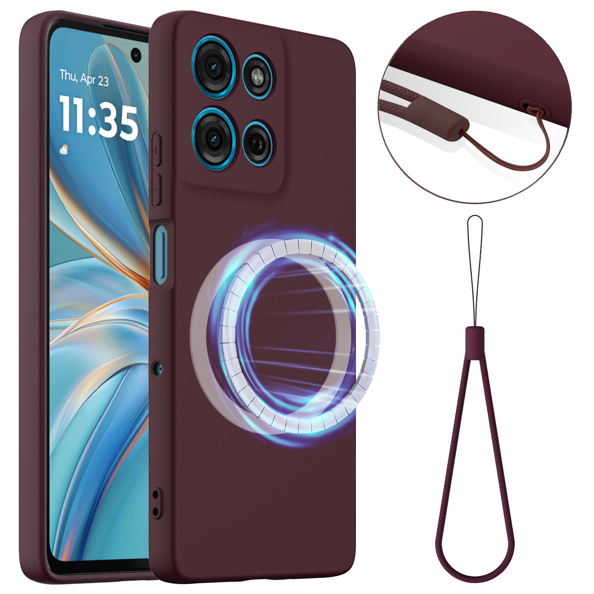 For-Motorola-Moto-G86-5G-Case-Compatible-with-MagSafe-Anti-Drop-Liquid-Silicone-Phone-Cover-Wine-Red