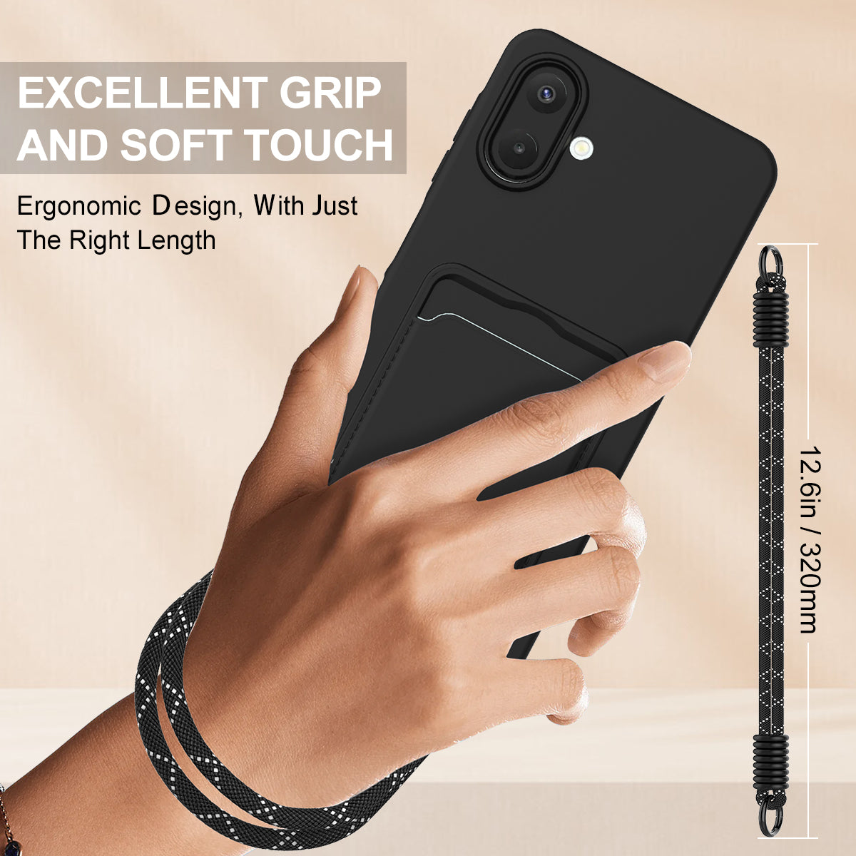 For-Motorola-S50-Neo-5G-/-Motorola-Edge-50-Fusion-5G-/-Motorola-Moto-G85-5G-Liquid-Silicone-Case-Phone-Back-Cover-with-Card-Holder-and-Short-Strap-Black