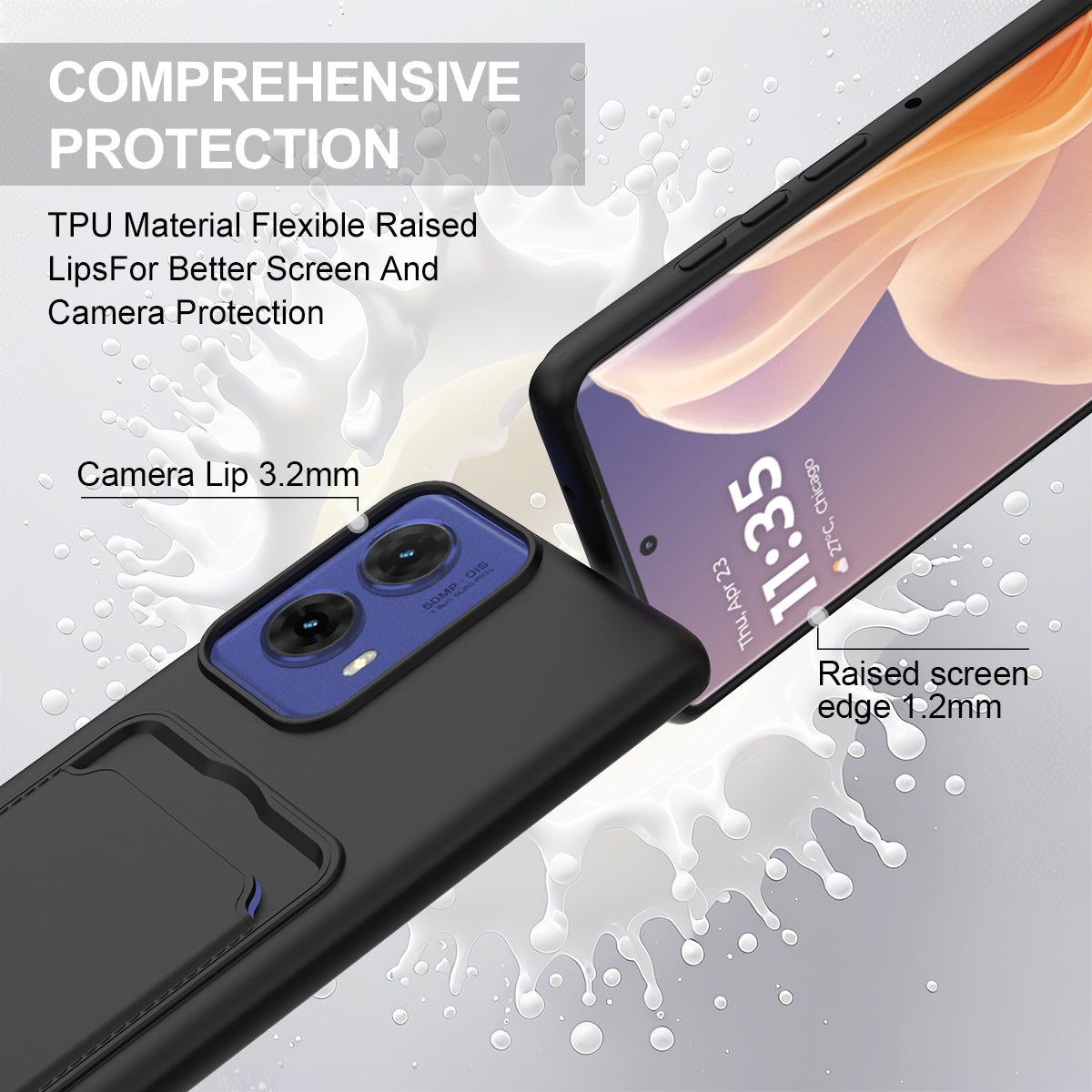 For-Motorola-S50-Neo-5G-/-Motorola-Edge-50-Fusion-5G-/-Motorola-Moto-G85-5G-Liquid-Silicone-Case-Phone-Back-Cover-with-Card-Holder-and-Short-Strap-Black