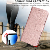For-Xiaomi-Redmi-15C-5G-(EU)-(173mm)-/-15C-4G-(EU)-(173mm)-Leather-Wallet-Case-Sunflower-Imprinted-Phone-Cover-Rose-Gold