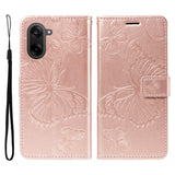 For-OnePlus-Nord-CE5-5G-/-OnePlus-Ace-5-Racing-5G-Wallet-Case-Floral-Butterfly-Imprint-Leather-Phone-Cover-Stand-Rose-Gold
