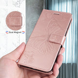 For-OnePlus-Nord-CE5-5G-/-OnePlus-Ace-5-Racing-5G-Wallet-Case-Floral-Butterfly-Imprint-Leather-Phone-Cover-Stand-Rose-Gold