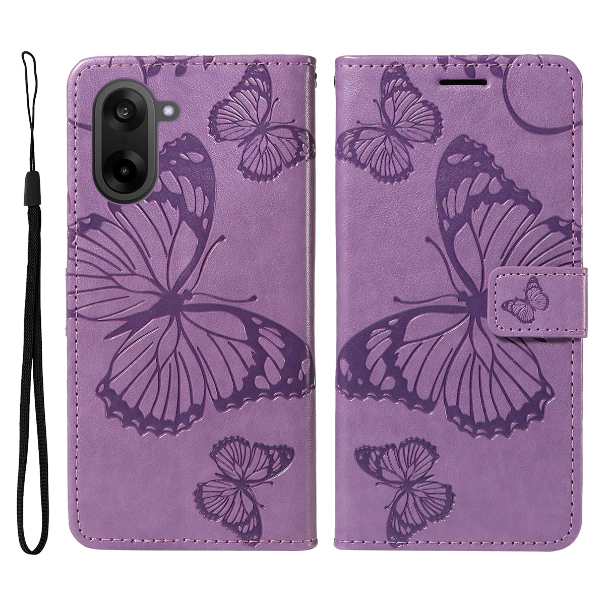 For-OnePlus-Nord-CE5-5G-/-OnePlus-Ace-5-Racing-5G-Wallet-Case-Floral-Butterfly-Imprint-Leather-Phone-Cover-Stand-Light-Purple