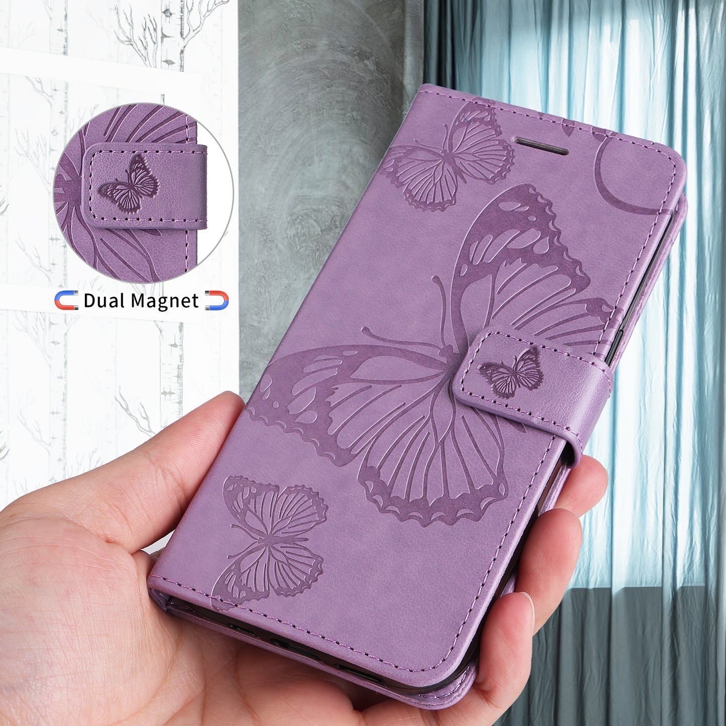 For-OnePlus-Nord-CE5-5G-/-OnePlus-Ace-5-Racing-5G-Wallet-Case-Floral-Butterfly-Imprint-Leather-Phone-Cover-Stand-Light-Purple