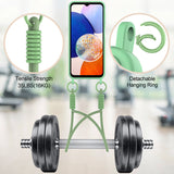 For-Samsung-Galaxy-A16-5G-/-Galaxy-A16-4G-Liquid-Silicone-Case-Phone-Back-Cover-with-Card-Holder-and-Short-Strap-Green