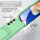 For-Samsung-Galaxy-A16-5G-/-Galaxy-A16-4G-Liquid-Silicone-Case-Phone-Back-Cover-with-Card-Holder-and-Short-Strap-Green