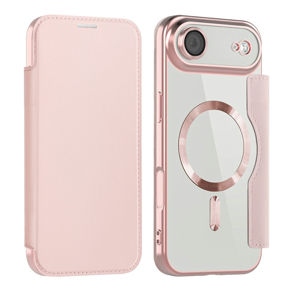 For-iPhone-Air-Magnetic-Business-Leather-Case-MagSafe-Compatible-Flip-Cover-Card-Slot-RFID-Protection-Pink