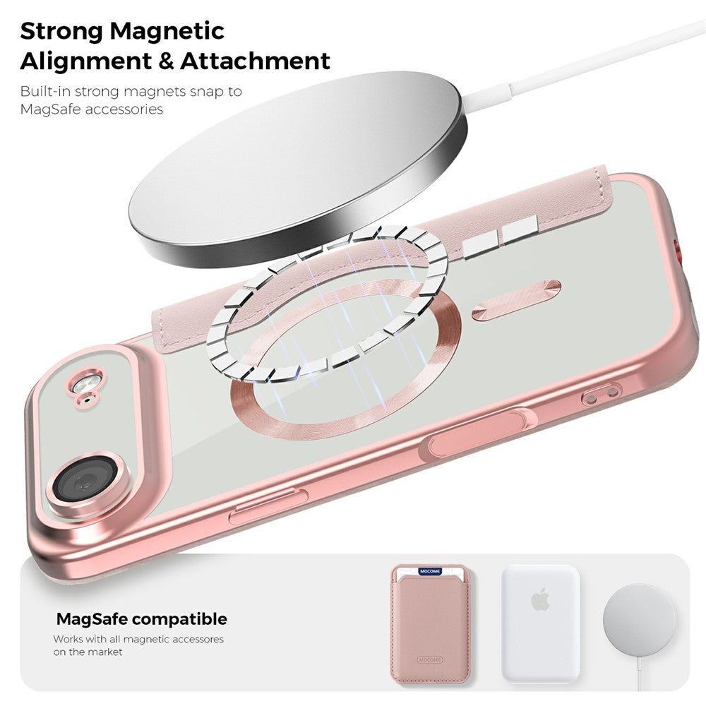 For-iPhone-Air-Magnetic-Business-Leather-Case-MagSafe-Compatible-Flip-Cover-Card-Slot-RFID-Protection-Pink