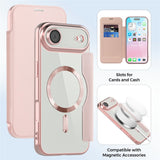 For-iPhone-Air-Magnetic-Business-Leather-Case-MagSafe-Compatible-Flip-Cover-Card-Slot-RFID-Protection-Pink