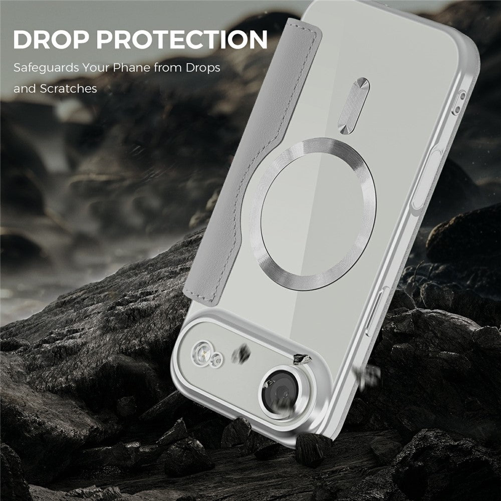 For-iPhone-Air-Magnetic-Business-Leather-Case-MagSafe-Compatible-Flip-Cover-Card-Slot-RFID-Protection-Titanium-Grey