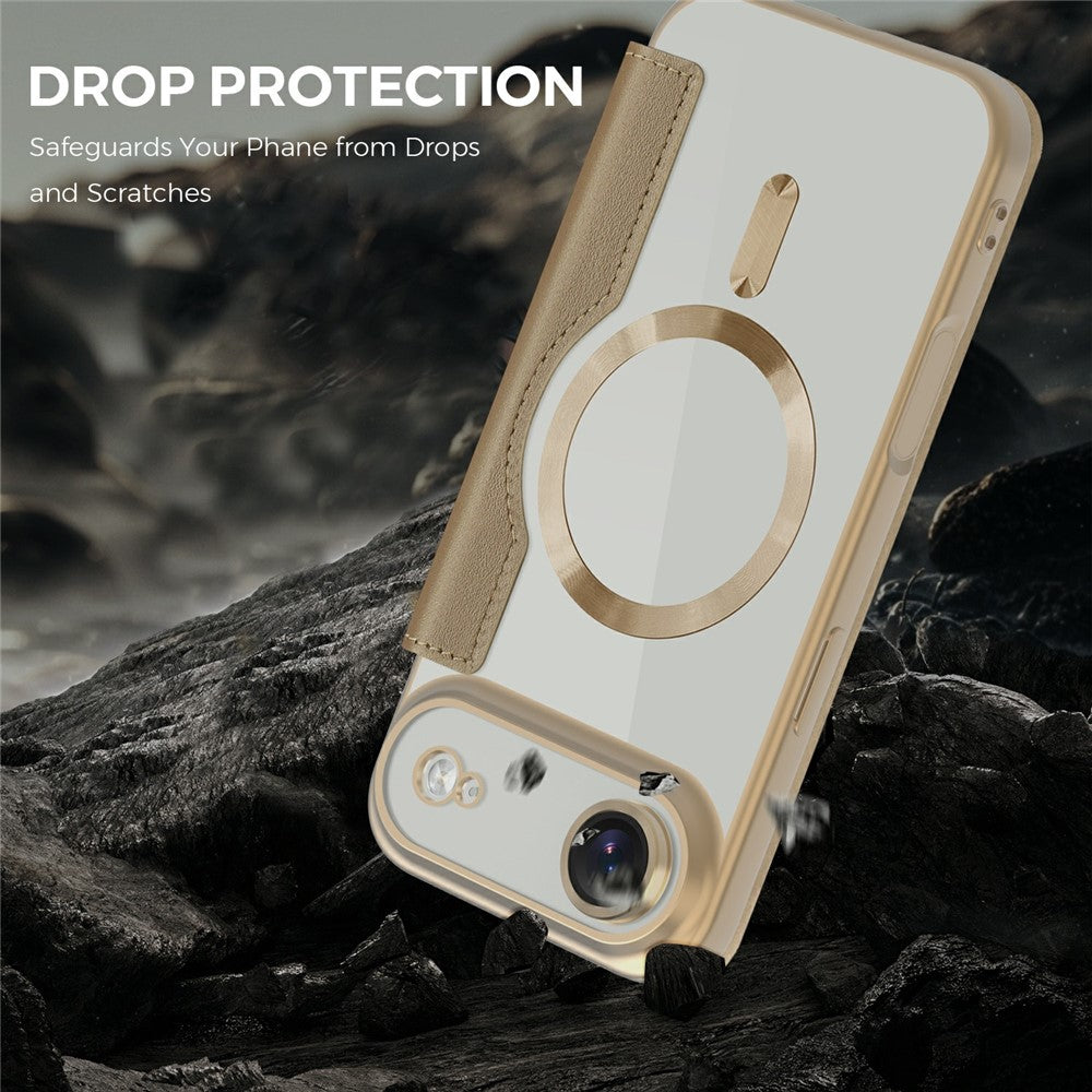 For-iPhone-Air-Case-Compatible-with-MagSafe-Rhombus-PU-Leather-Phone-Cover-Desert-Gold