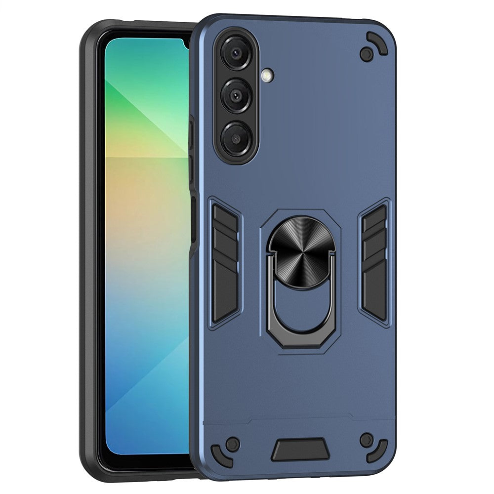 For-Samsung-Galaxy-A17-5G-/-A17-4G-Case-PC-+-TPU-Drop-Defend-Phone-Cover-with-Ring-Kickstand-Blue