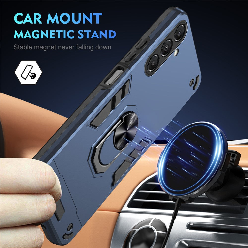 For-Samsung-Galaxy-A17-5G-/-A17-4G-Case-PC-+-TPU-Drop-Defend-Phone-Cover-with-Ring-Kickstand-Blue