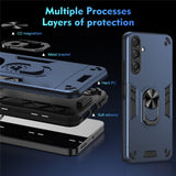 For-Samsung-Galaxy-A17-5G-/-A17-4G-Case-PC-+-TPU-Drop-Defend-Phone-Cover-with-Ring-Kickstand-Blue