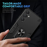 For-Samsung-Galaxy-A17-5G-/-A17-4G-Case-PC-+-TPU-Drop-Defend-Phone-Cover-with-Ring-Kickstand-Black