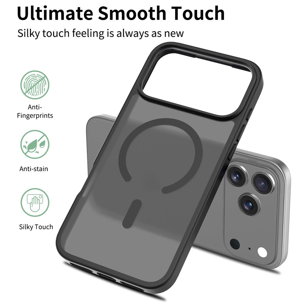 For-iPhone-17-Pro-Max-Case-Compatible-with-MagSafe-TPU-Frame-Acrylic-Back-Phone-Cover-Skin-Touch-Black
