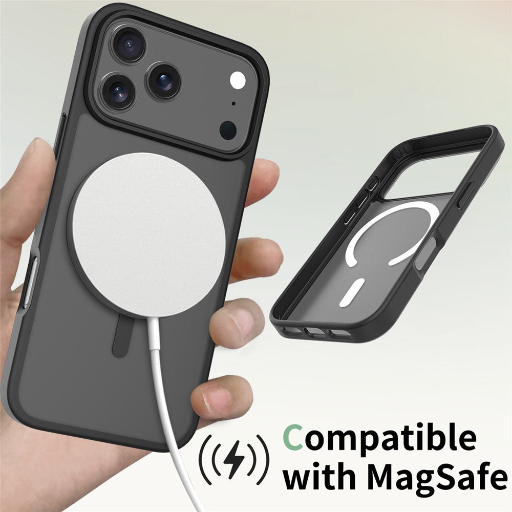For-iPhone-17-Pro-Max-Case-Compatible-with-MagSafe-TPU-Frame-Acrylic-Back-Phone-Cover-Skin-Touch-Black