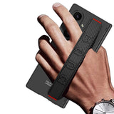 GKK-For-Samsung-Galaxy-Z-Fold7-5G-Case-with-Kickstand-/-Finger-Strap-PC-Tempered-Glass-Phone-Cover-Black