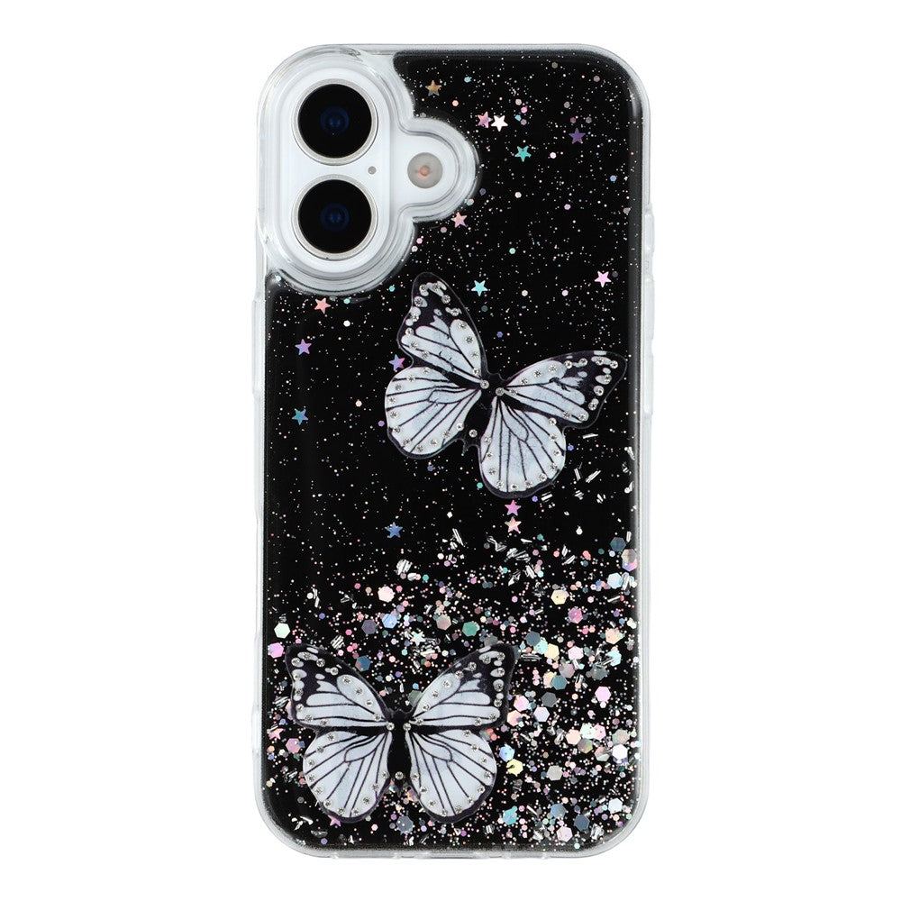 For-iPhone-17-Case-Epoxy-PVC-Butterfly-TPU-Aesthetics-Phone-Cover-Black