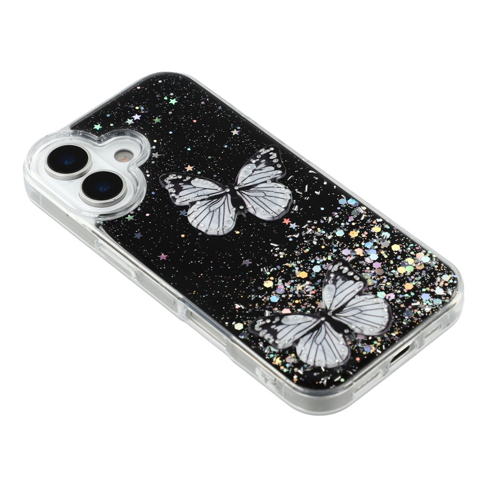 For-iPhone-17-Case-Epoxy-PVC-Butterfly-TPU-Aesthetics-Phone-Cover-Black