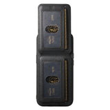 For-Samsung-Galaxy-A17-5G-/-A17-4G-Case-Cloth-Texture-Leather-+-PC-+-TPU-RFID-Blocking-Phone-Cover-with-Card-Holder-Black