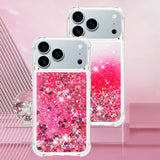 For-iPhone-17-Pro-Max-TPU-Case-Glitter-Quicksand-Shockproof-Phone-Back-Cover-Pink-/-Hearts
