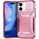 For-iPhone-17-Case-Camshield-TPU-+-PC-Phone-Cover-Non-Slip-Side-Edge-Pink-/-Wine-Red