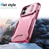 For-iPhone-17-Case-Camshield-TPU-+-PC-Phone-Cover-Non-Slip-Side-Edge-Pink-/-Wine-Red