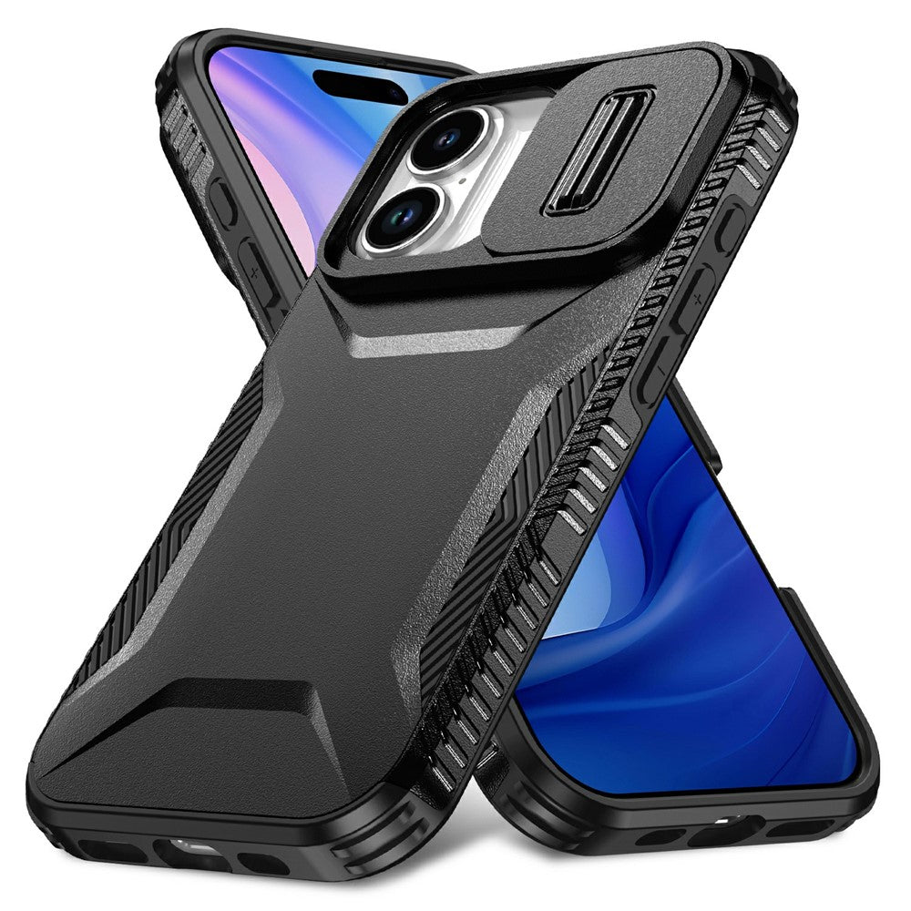 For-iPhone-17-Case-Camshield-TPU-+-PC-Phone-Cover-Non-Slip-Side-Edge-Black