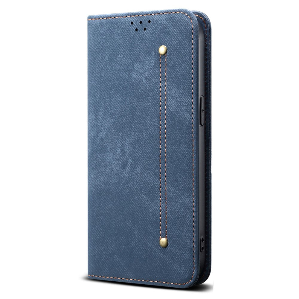 For-Motorola-Moto-G86-5G-Case-Jeans-Cloth-Texture-Anti-Scratch-Leather-Stand-Phone-Cover-Blue