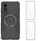 For-OnePlus-Nord-5-5G-/-OnePlus-Ace-5-Ultra-5G-Magnetic-Case-WANLONFENG-DJ-Series-PC-TPU-Phone-Cover-with-2Pcs-Tempered-Glass-Film-Black