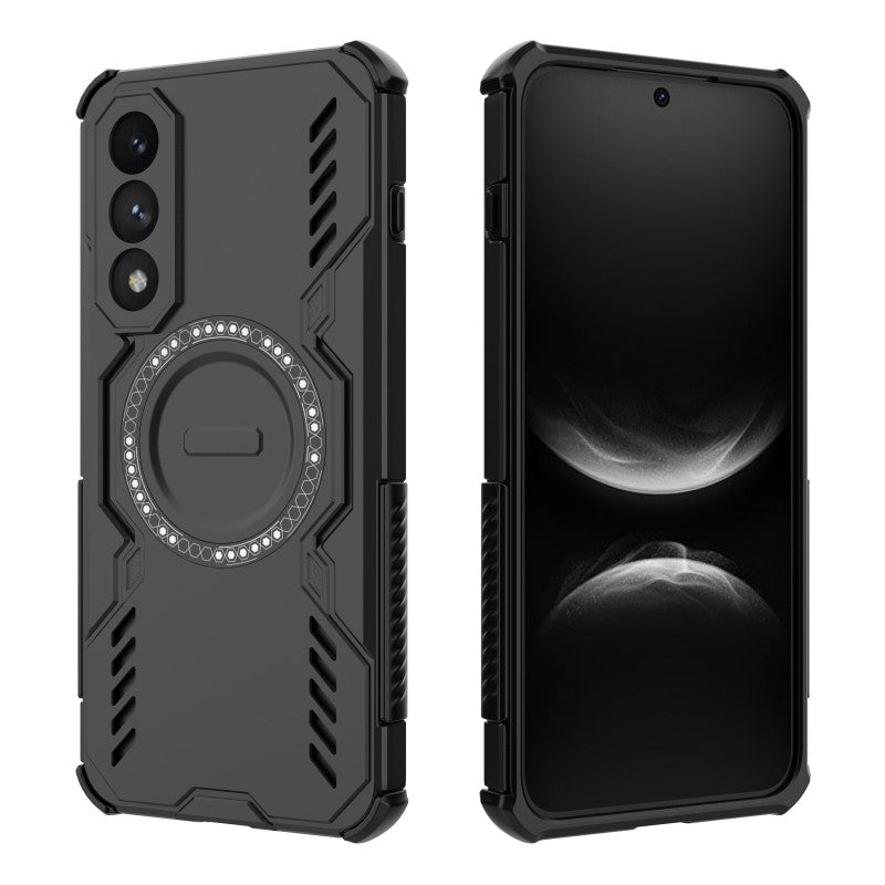 For-OnePlus-Nord-5-5G-/-OnePlus-Ace-5-Ultra-5G-Magnetic-Case-WANLONFENG-DJ-Series-PC-TPU-Phone-Cover-with-2Pcs-Tempered-Glass-Film-Black