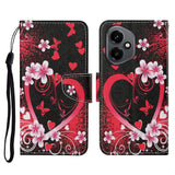 For-Honor-400-5G-(Global)-Case-Pattern-Printing-Protective-Leather-Folio-Phone-Cover-with-Wrist-Strap-Red-Heart