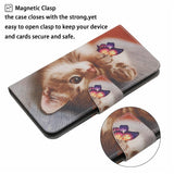 For-Honor-400-5G-(Global)-Case-Pattern-Printing-Protective-Leather-Folio-Phone-Cover-with-Wrist-Strap-Butterfly-Cat
