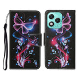For-Honor-400-Lite-5G-Case-Pattern-Printing-Protective-Leather-Folio-Phone-Cover-with-Wrist-Strap-Glowing-Butterfly