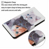 For-Honor-400-Pro-5G-(Global)-Case-Pattern-Printing-Protective-Leather-Folio-Phone-Cover-with-Wrist-Strap-Three-Cats