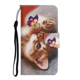 For-Honor-400-Pro-5G-(Global)-Case-Pattern-Printing-Protective-Leather-Folio-Phone-Cover-with-Wrist-Strap-Butterfly-Cat