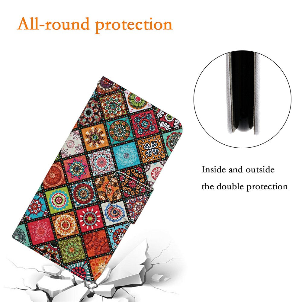 For-Samsung-Galaxy-A07-4G-Case-Pattern-Printing-Protective-Leather-Folio-Phone-Cover-with-Wrist-Strap-Ethnic-Style