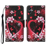 For-Samsung-Galaxy-A07-4G-Case-Pattern-Printing-Protective-Leather-Folio-Phone-Cover-with-Wrist-Strap-Red-Heart