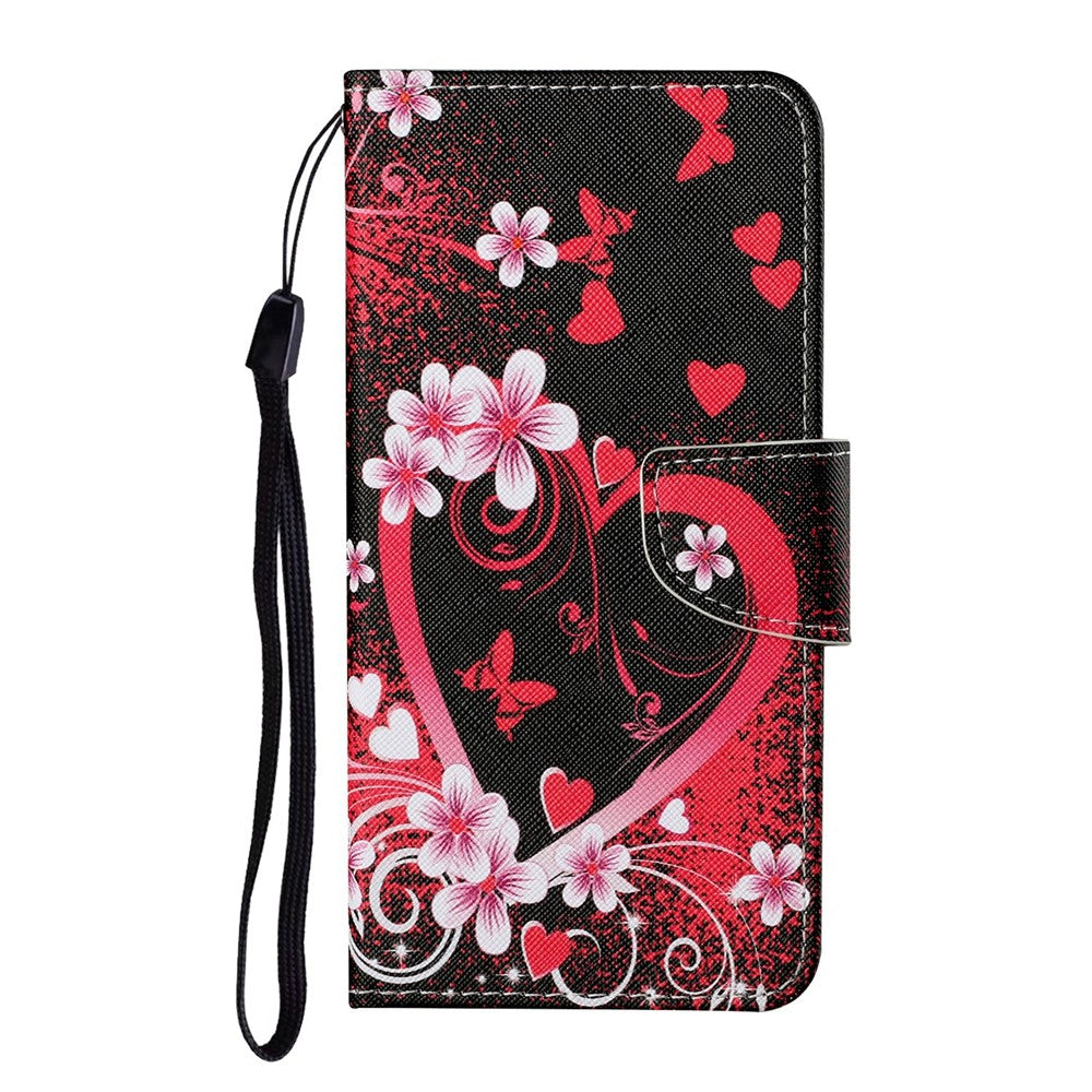 For-iPhone-17-Case-Pattern-Printing-Protective-Leather-Folio-Phone-Cover-with-Wrist-Strap-Red-Heart