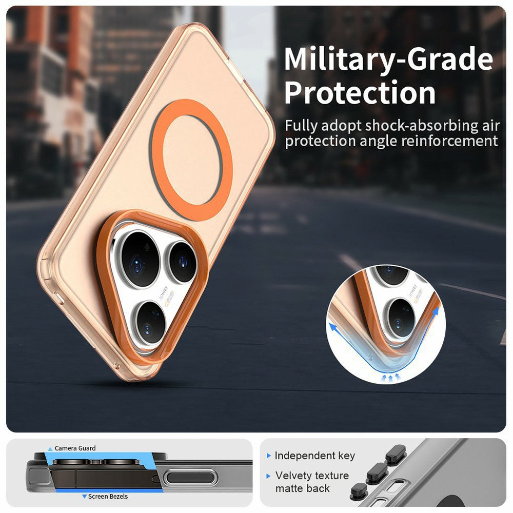 For-Huawei-Pura-80-Pro-/-80-Pro+-Case-Compatible-with-MagSafe-Anti-Drop-Hybrid-Phone-Back-Cover-Orange