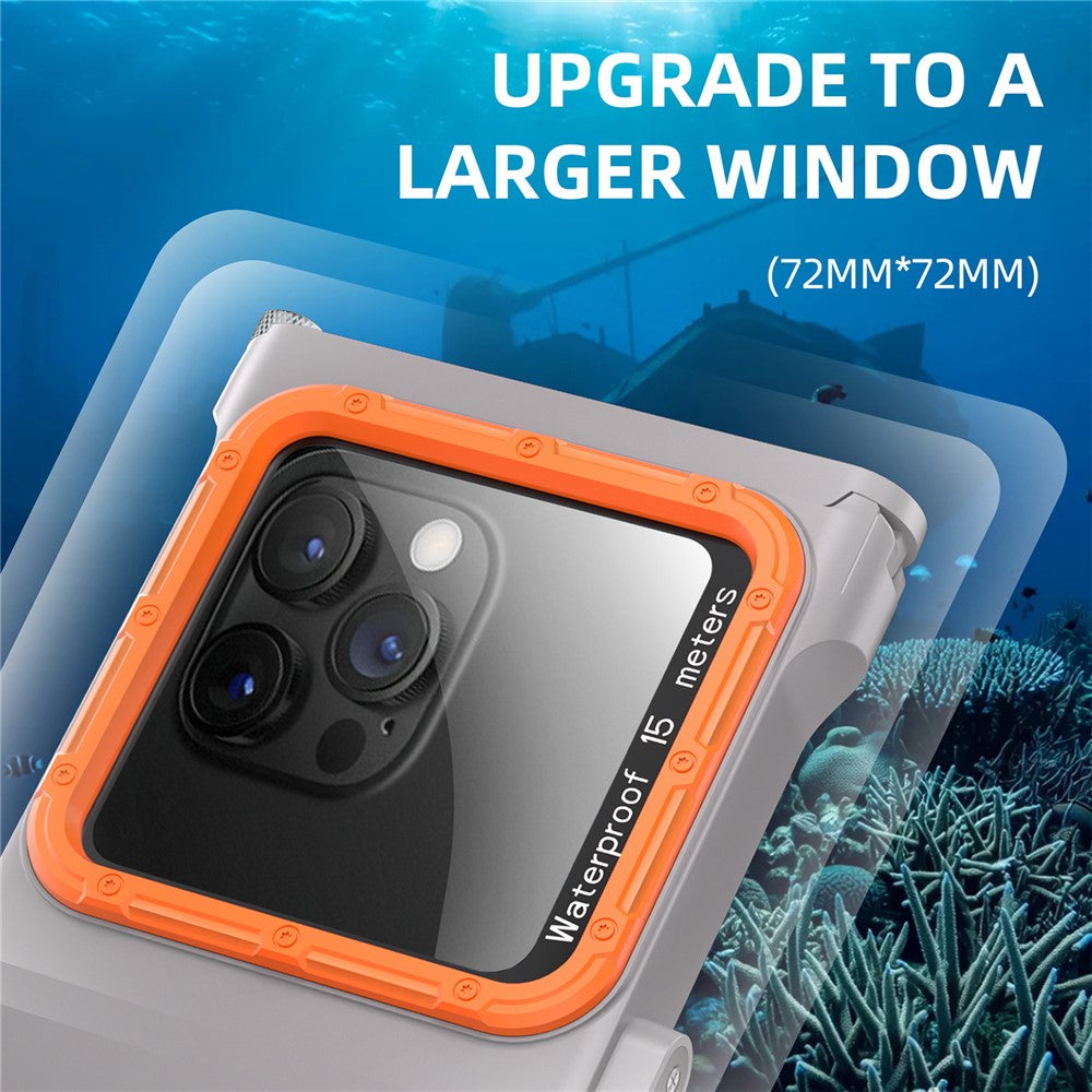 SHELLBOX-Pro-Gen-3-Waterproof-Case-for-iPhone-16-Pro-Max-X-XR-XS-Max/Samsung-Galaxy-S25-Ultra-Bluetooth-Compatible-15m-Diving-Shell-Grey