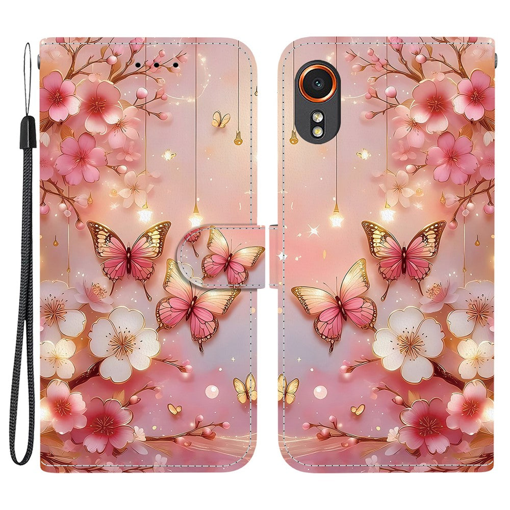 For-Samsung-Galaxy-Xcover7-Leather-Case-Stand-Wallet-Pattern-Printing-Phone-Cover-with-Wrist-Strap-Lantern-Butterfly