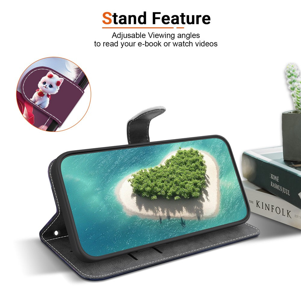 For-Samsung-Galaxy-A17-5G-/-A17-4G-/-A26-5G-Leather-Case-Stand-Wallet-Pattern-Printing-Phone-Cover-with-Wrist-Strap-Rose-Cat