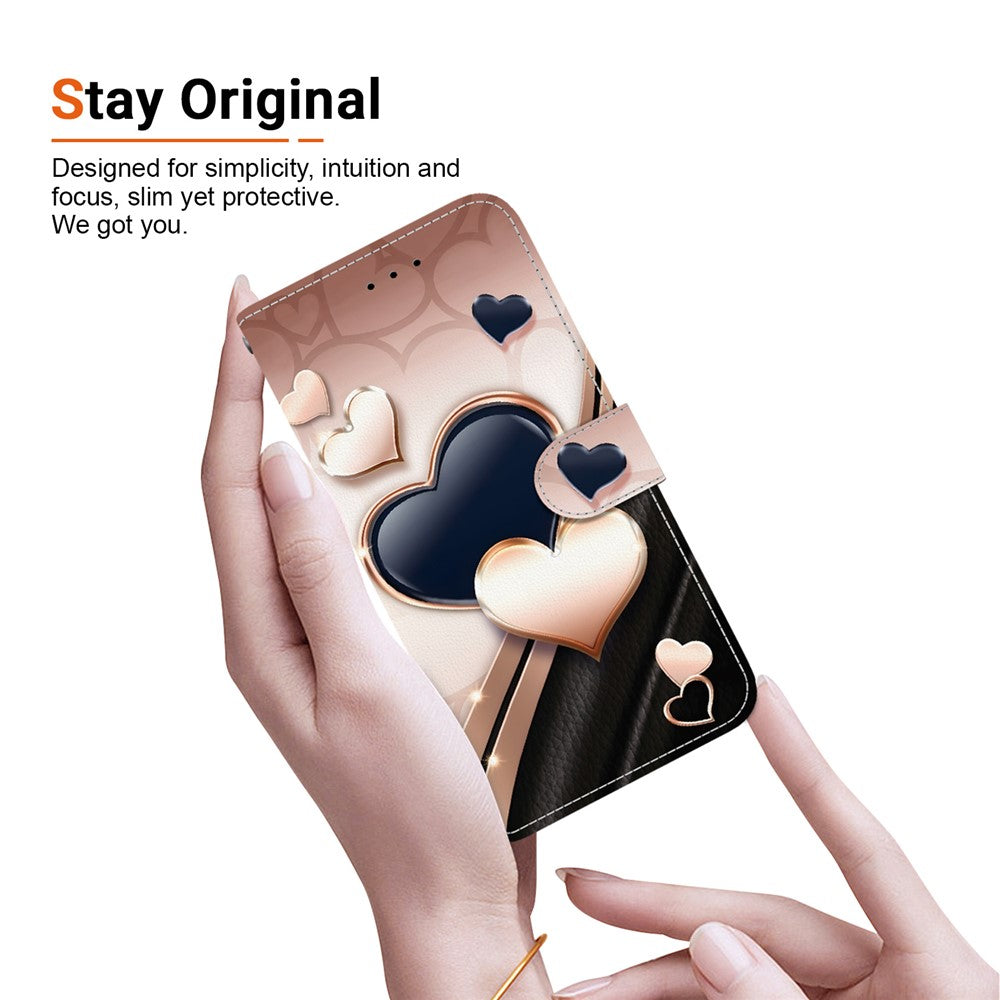 For-Samsung-Galaxy-A17-5G-/-A17-4G-/-A26-5G-Leather-Case-Stand-Wallet-Pattern-Printing-Phone-Cover-with-Wrist-Strap-Love
