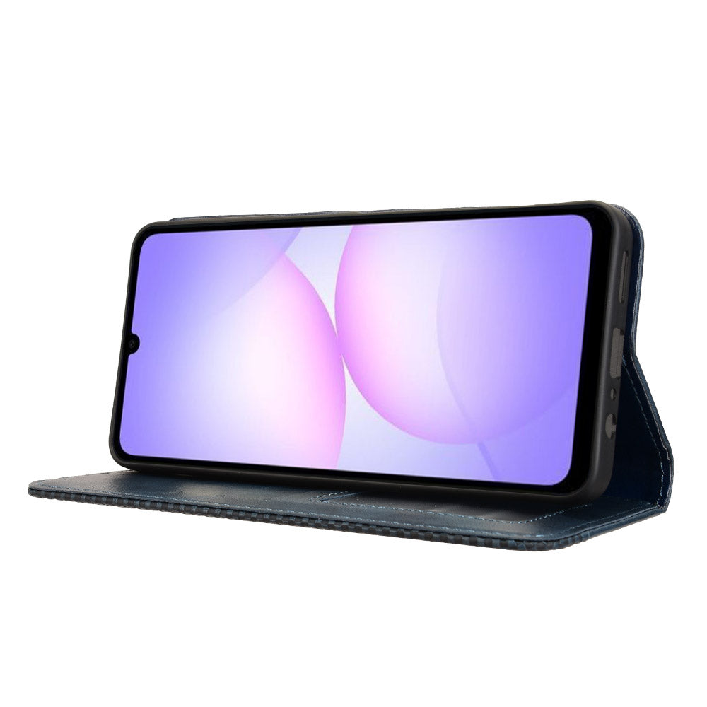 For-Samsung-Galaxy-A07-4G-Leather-Case-Wallet-Stand-Retro-Texture-Phone-Cover-Blue