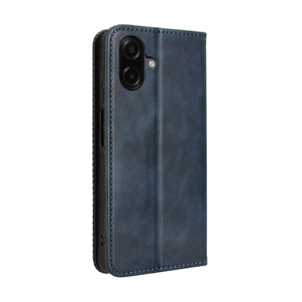 For-Samsung-Galaxy-A07-4G-Leather-Case-Wallet-Stand-Retro-Texture-Phone-Cover-Blue